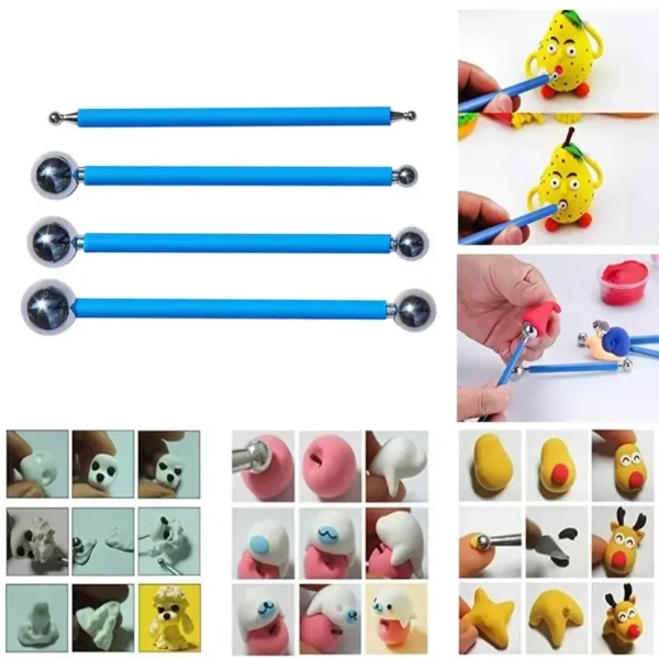 Set de herramientas con puntas esféricas metálicas para modelar - Image 2