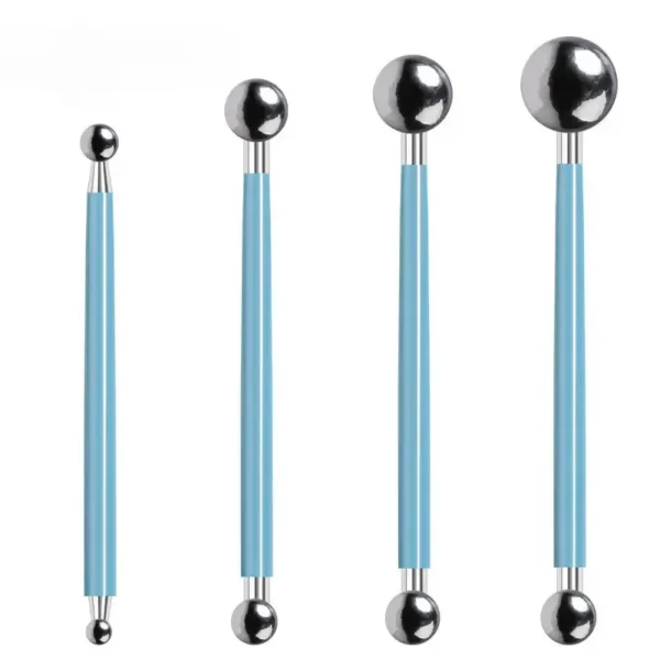 Set de herramientas con puntas esféricas metálicas para modelar